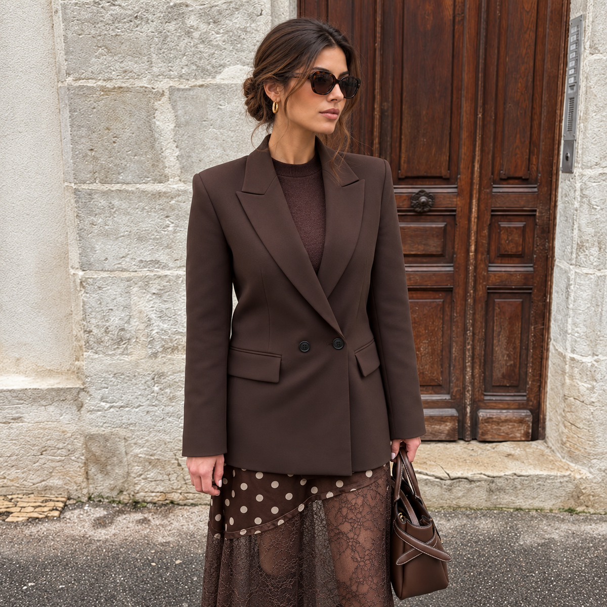 Blazer Cruzado Elegante con Botones · Estilo Oficina